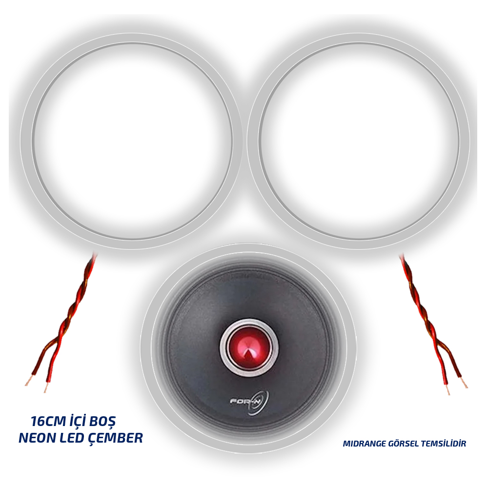 16cm İçi Boş Ledli Hoparlör Kasnak 2 Adet Poke PK-4517