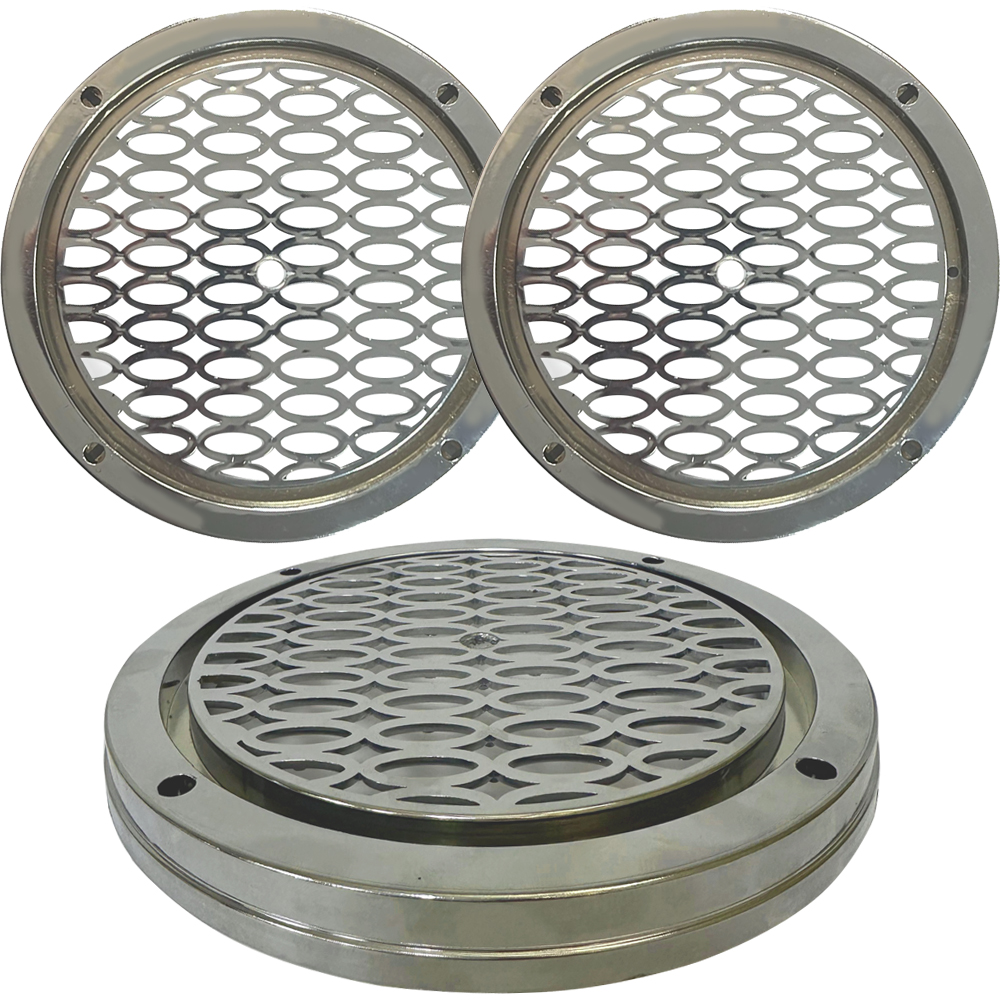 Krom Hoparlör Kapak Led Takılabilir16/20cm/Oval 2 Adet Poke PK-4470