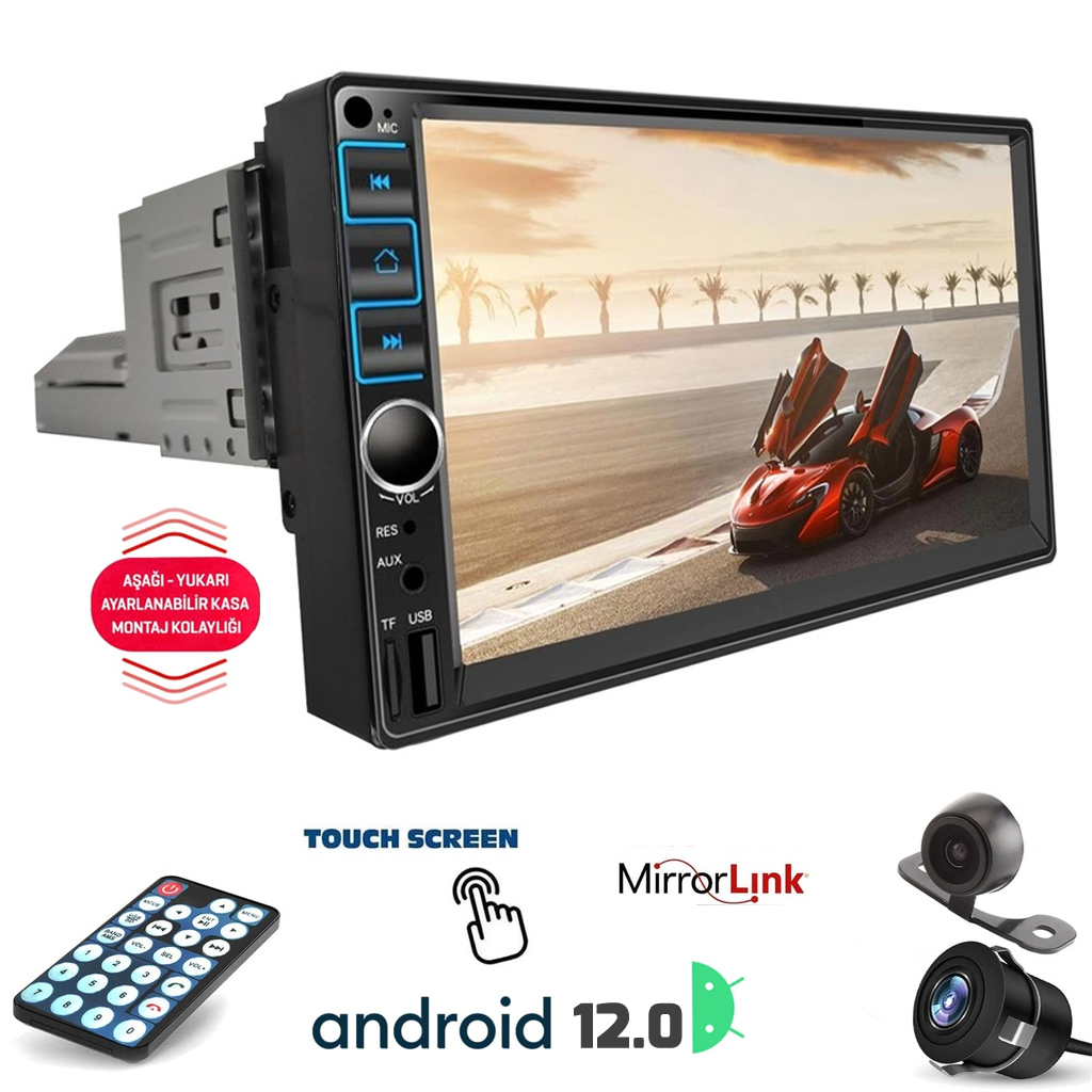 7'' Oto Teyp Android 2-32 4x50w Carplay Twogo Go-Şahin Up And