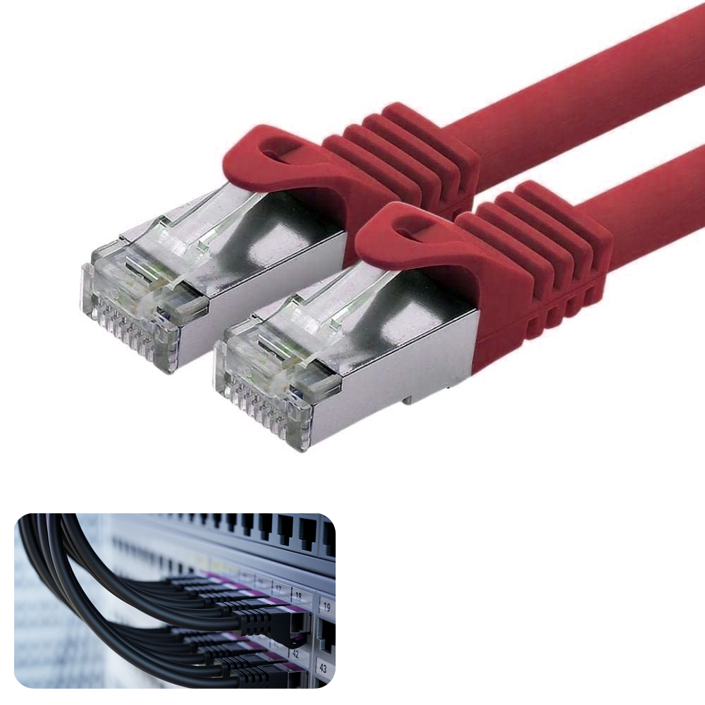 Bakır Cat6 Patch Kablo SFTP/PIMF Kırmızı 50cm Beek BC-S6A005R