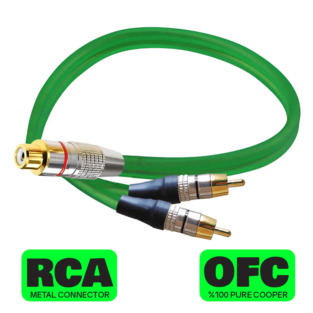 Oto Anfi Y Kablo Metal 2 Erkek 1 Dişi OFC Bakır 30cm Navex NV-006