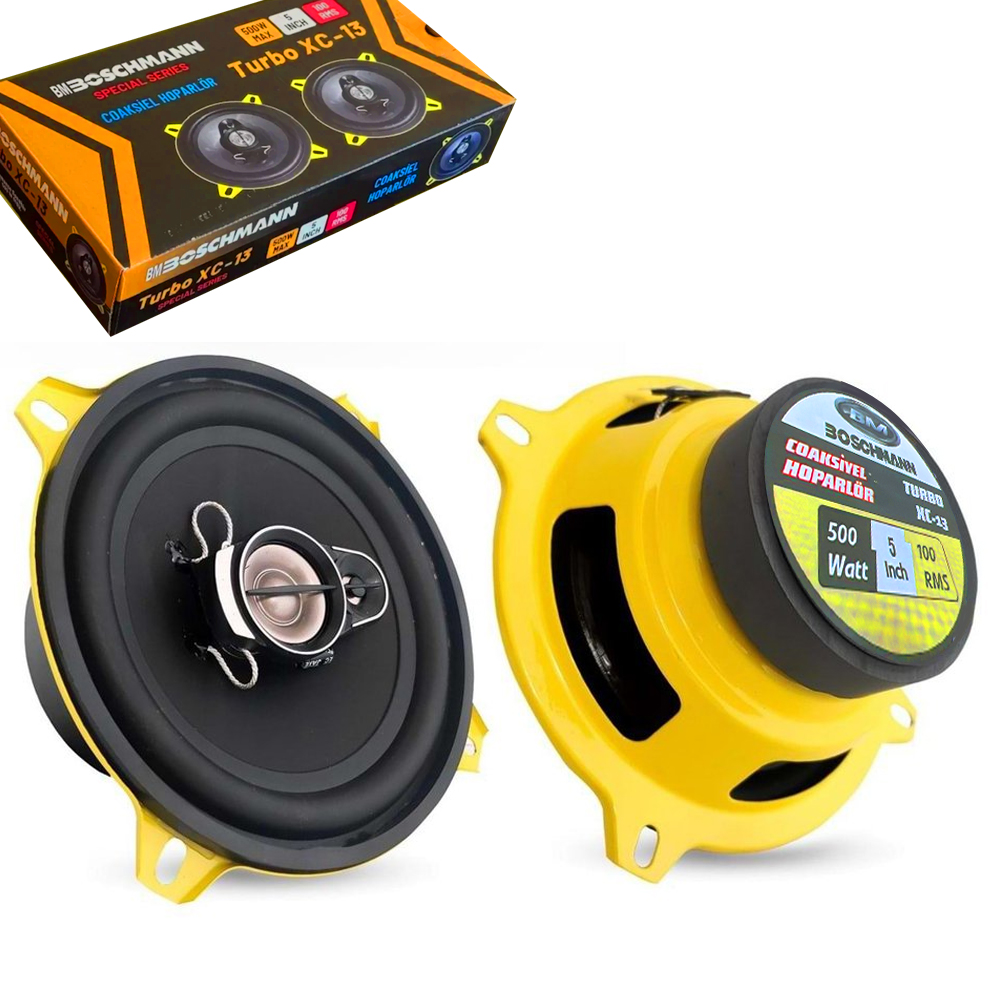 13cm Oto Hoparlör Koaksiyel 500w Tweeterli 2 Adet Boschmann Turbo XC-13