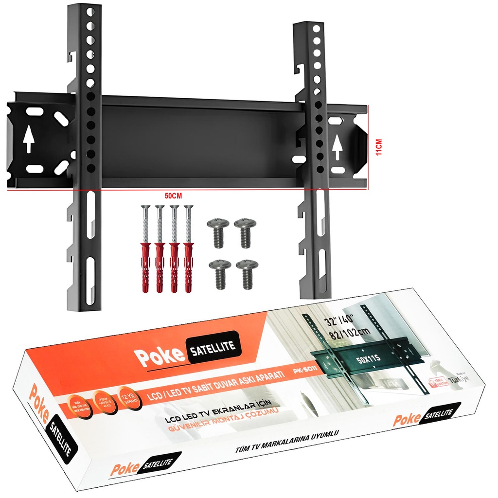 43'' 65'' 109-165cm Lcd Askı Aparatı Sabit Poke PK-5011S