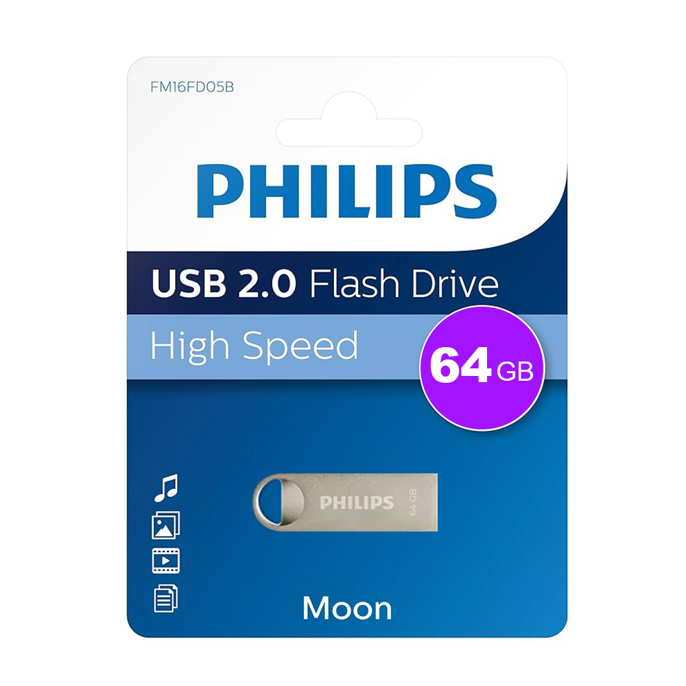 Usb Flash Bellek 2.0 Metal 64GB Philips FM64FD160B/00