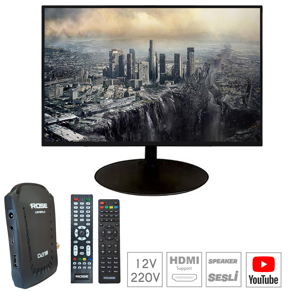 17'' Uydulu Televizyon 43 Ekran Hd Lcd 12v 220v Rose CM-117UY