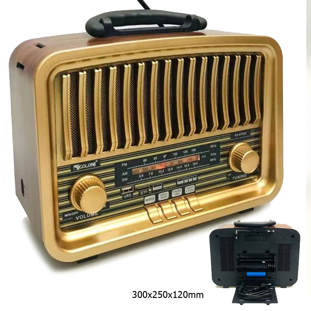 Nostalji Radyo Bluetooth Speaker Bass Bt Fm Usb Sd BT929 Rose SP-429