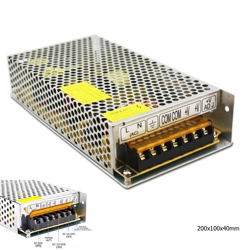 Adaptör Metal Kasa 12v 15a Rose OPS-180-12