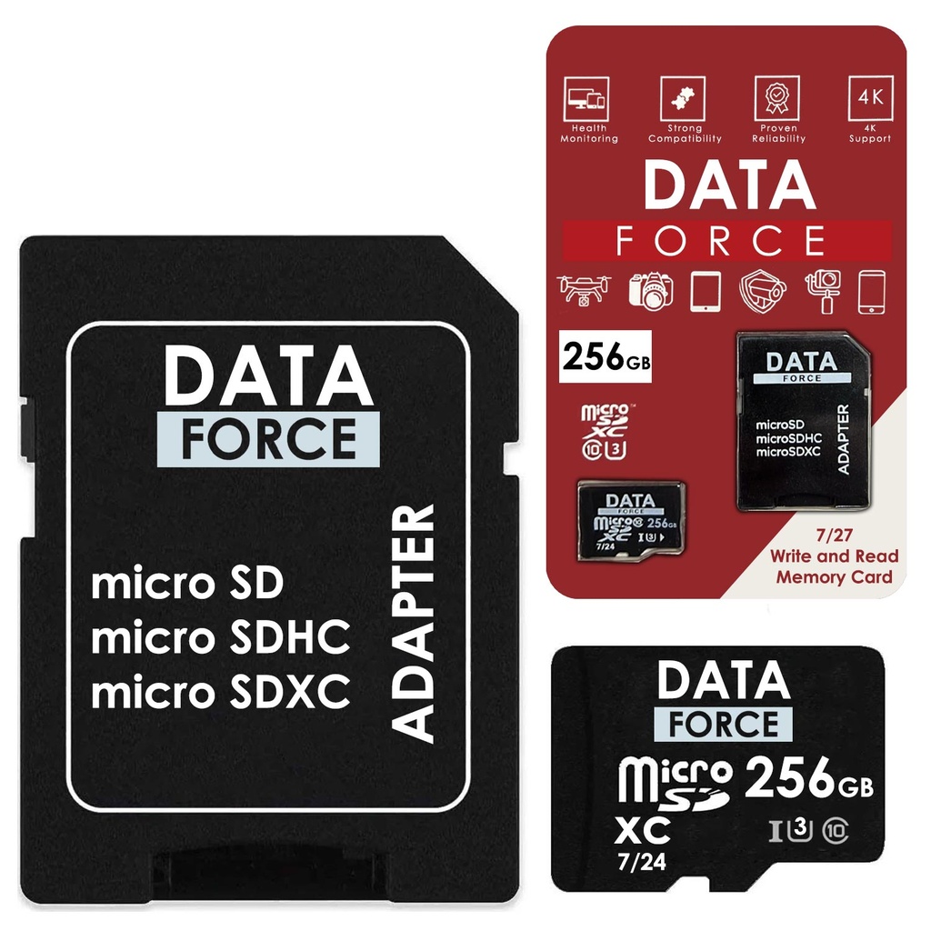 256GB 7/24 Güvenlik Hafıza Kartı Micro SD 3U Data DT-256