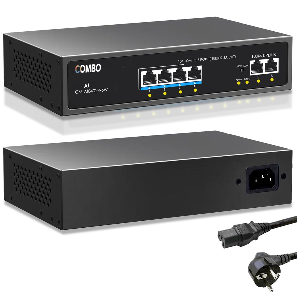 4+2 Poe Switch 10/100/mbps HUB Combo CM-AI0402