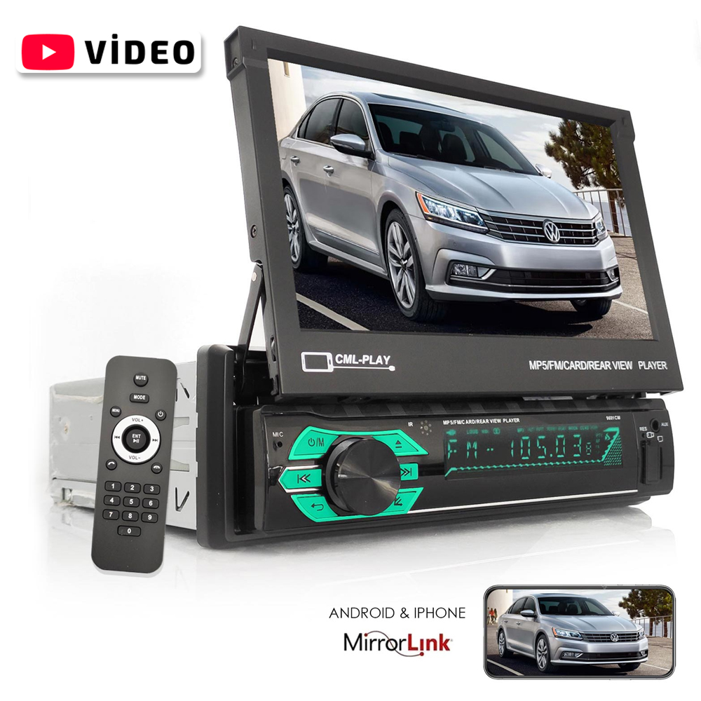 7'' İndash Teyp 4x45w Mirrorlink BT Dual USB TF AUX Poke PK-6017