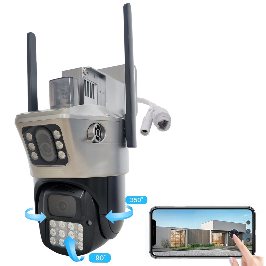 Wifi Akıllı Çiftli Kamera 360 Derece Sesli Dış Mekan 1080p Rose AHD-30180  R24 (kopya)