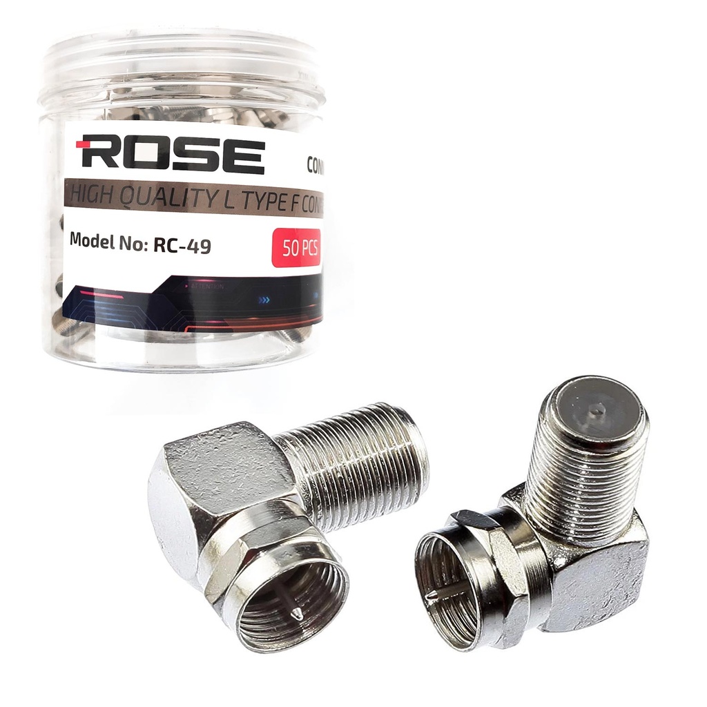 RG6 F Konnektör L Tip 50 Adet Rose RC-49
