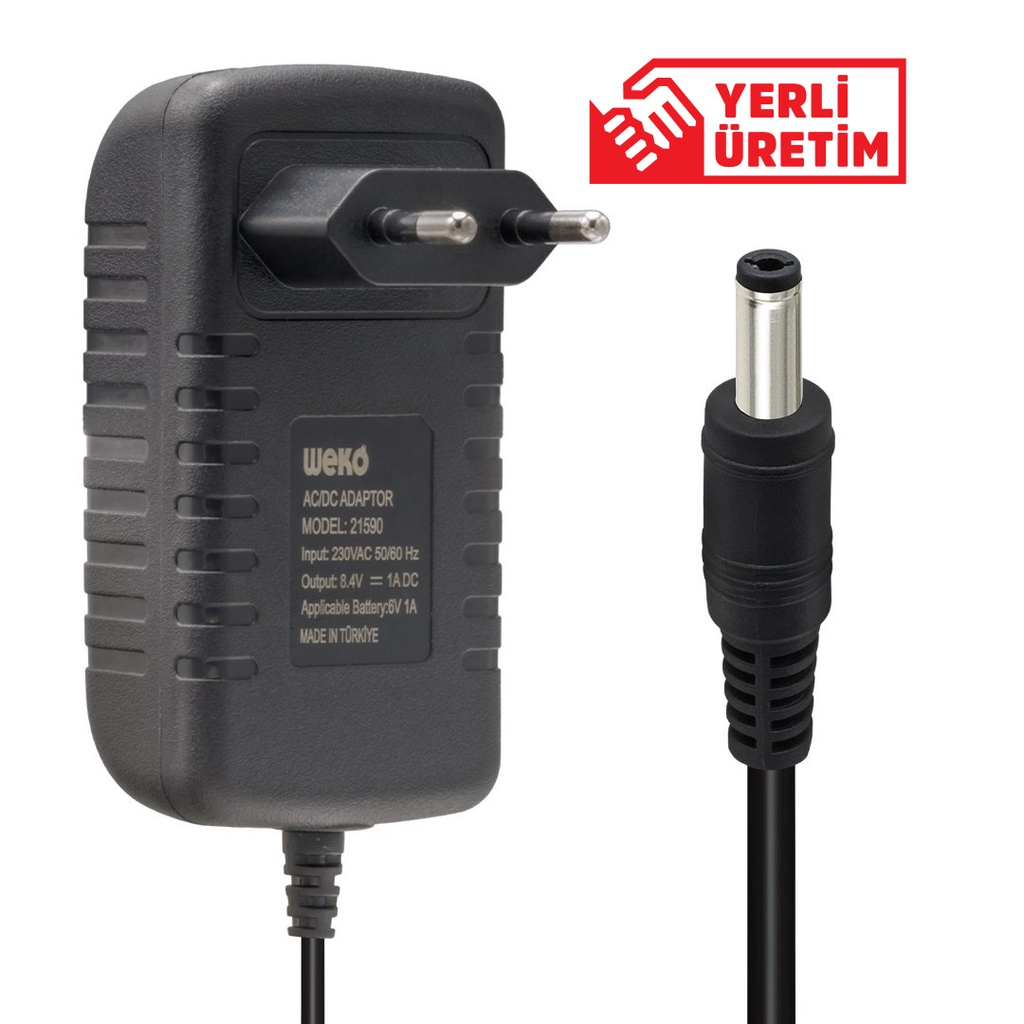 Akü Şarj Cihazı 8.4v 1a Çıkış 6v 1a WK-21590
