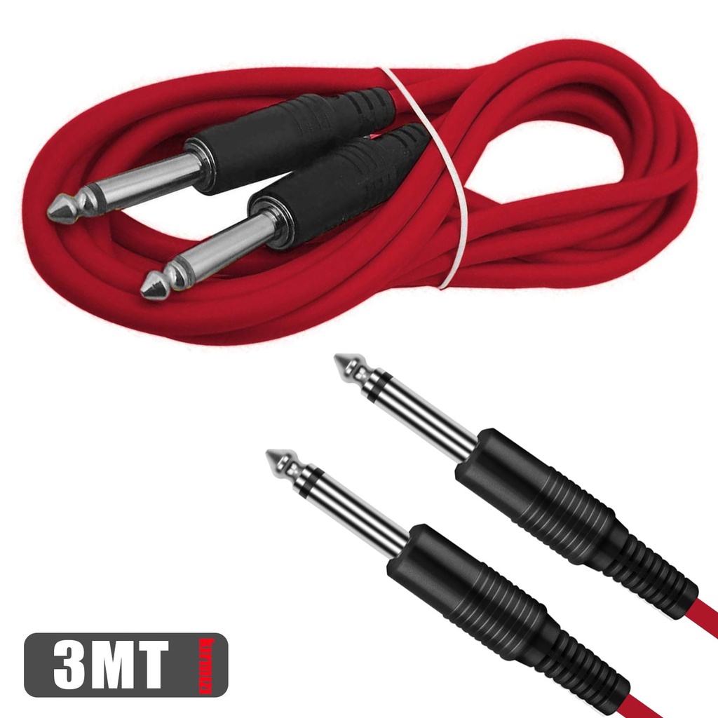 Anfi Uzatma Kablosu 6.3mm Mono 3mt Kırmızı