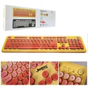 Sessiz Renkli Kablosuz Klavye Q Türkçe Ses Düğme Kontrol Jedel WKB-104