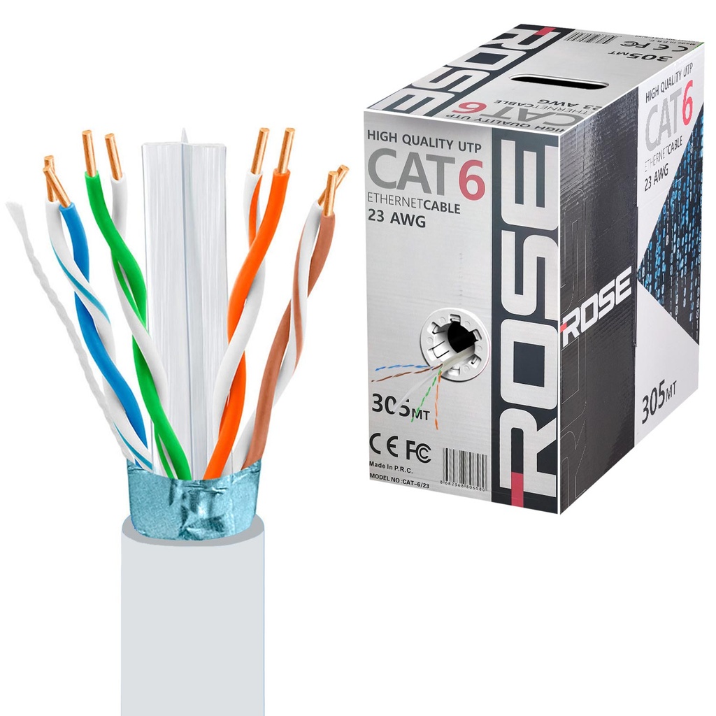 Cat-6 Kablo 23Awg 0.51 305mt Rose Cat6/23