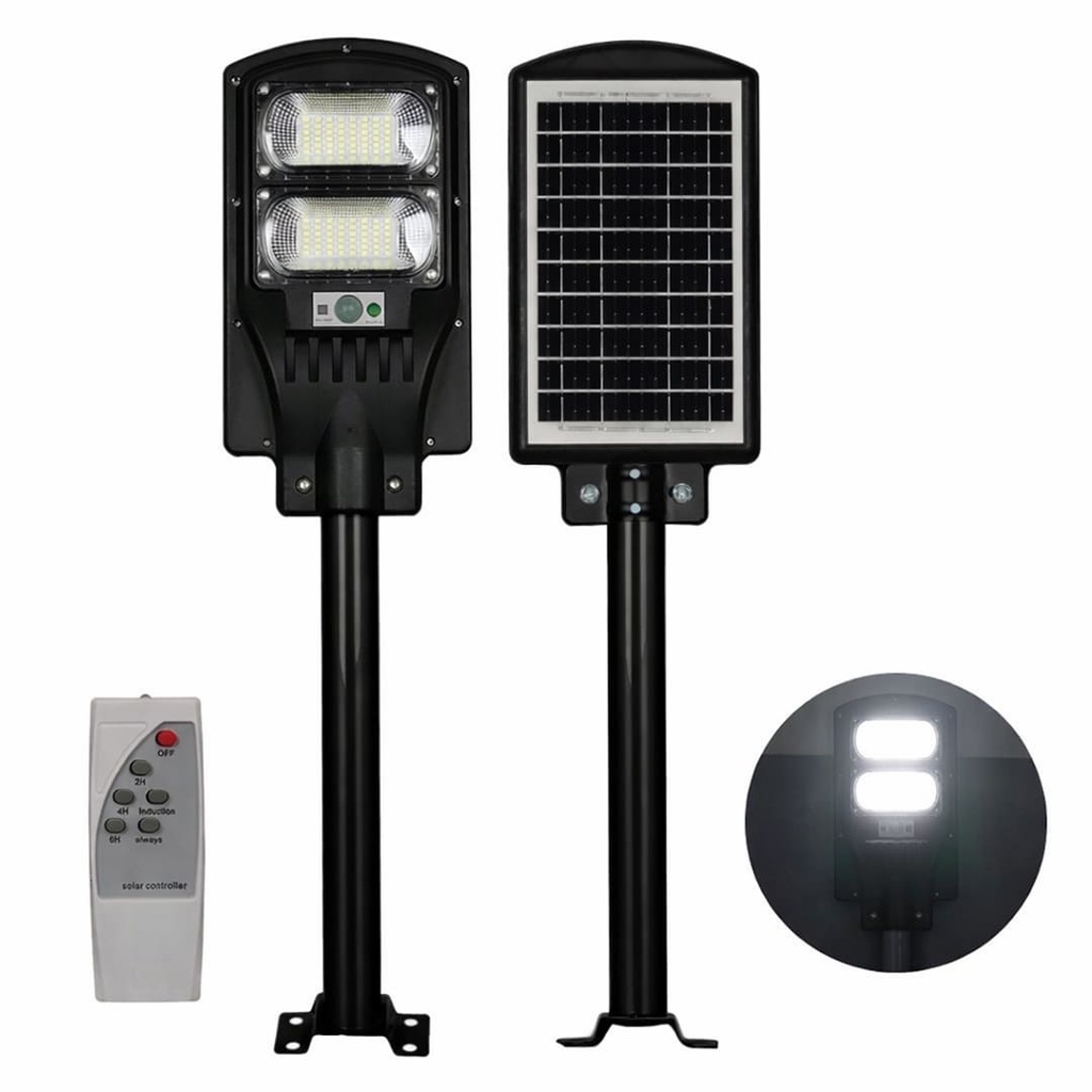 Solar Şarjlı Sokak Lambası Ayaklı 100w Kumandalı Beyaz PM-23011
