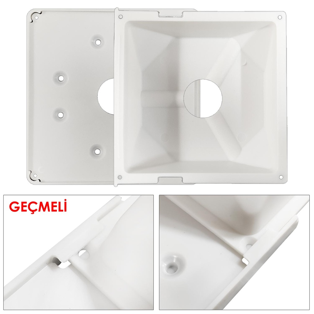 Kamera Buat 140x140mm Kızaklı Kare Tabanlı ABS Beyaz Poke PK-8362