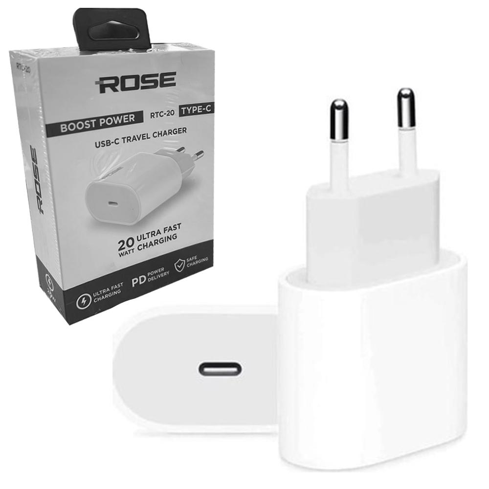 Hızlı Şarj Adaptörü Type-C 20W 3 Amper Rose RTC-20