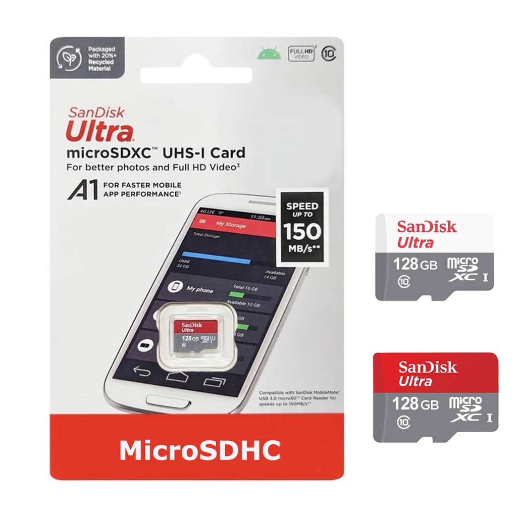 128GB Hafıza Kartı Micro SD Sandisk 10 Class Açık XC-1