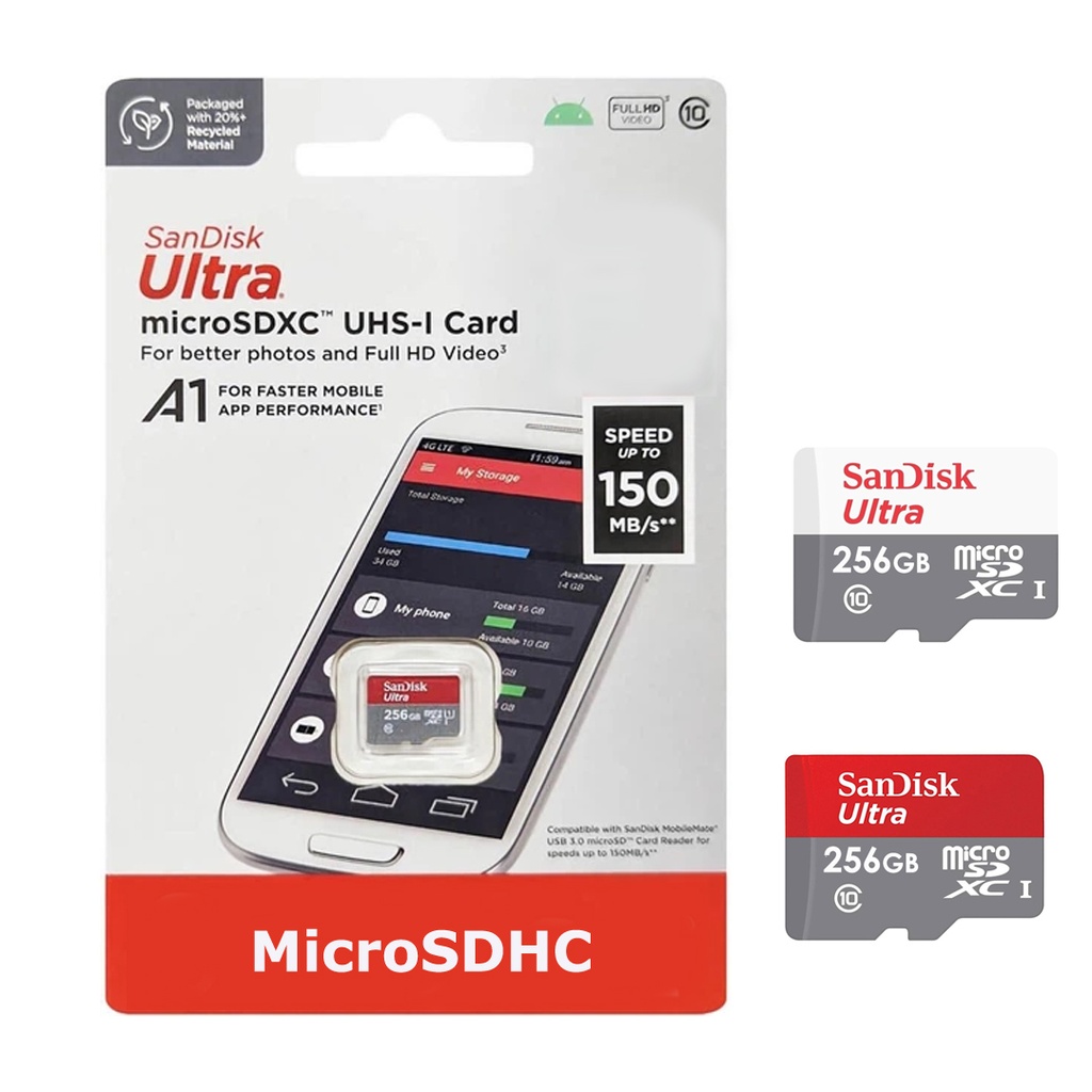 256GB Hafıza Kartı Micro SD Sandisk 10 Class Açık XC-1