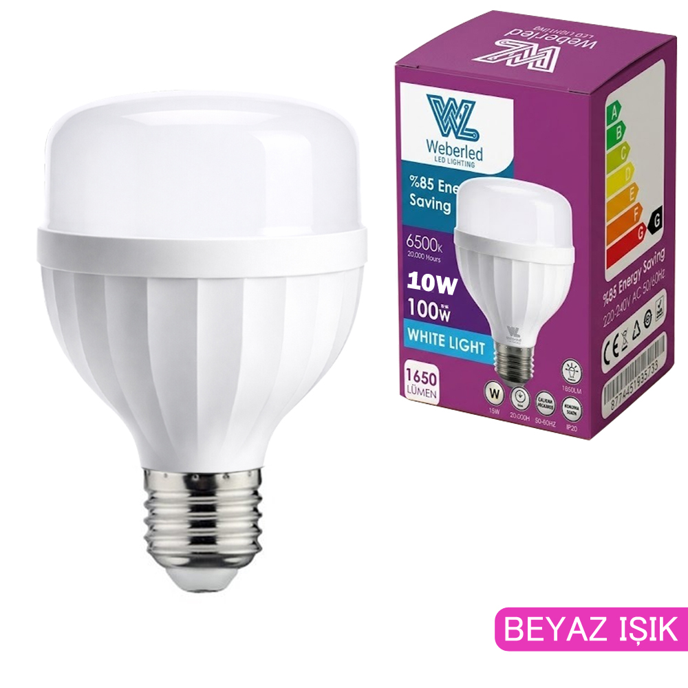 10w Led Ampul Beyaz E27 Tourch Tip 220v Weberled WB-8500