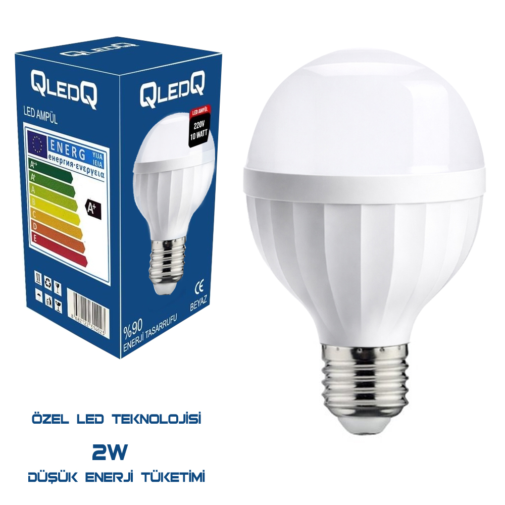 Solar Led Ampul 12v 10w 1200lm Beyaz E27 QledQ WB-8501