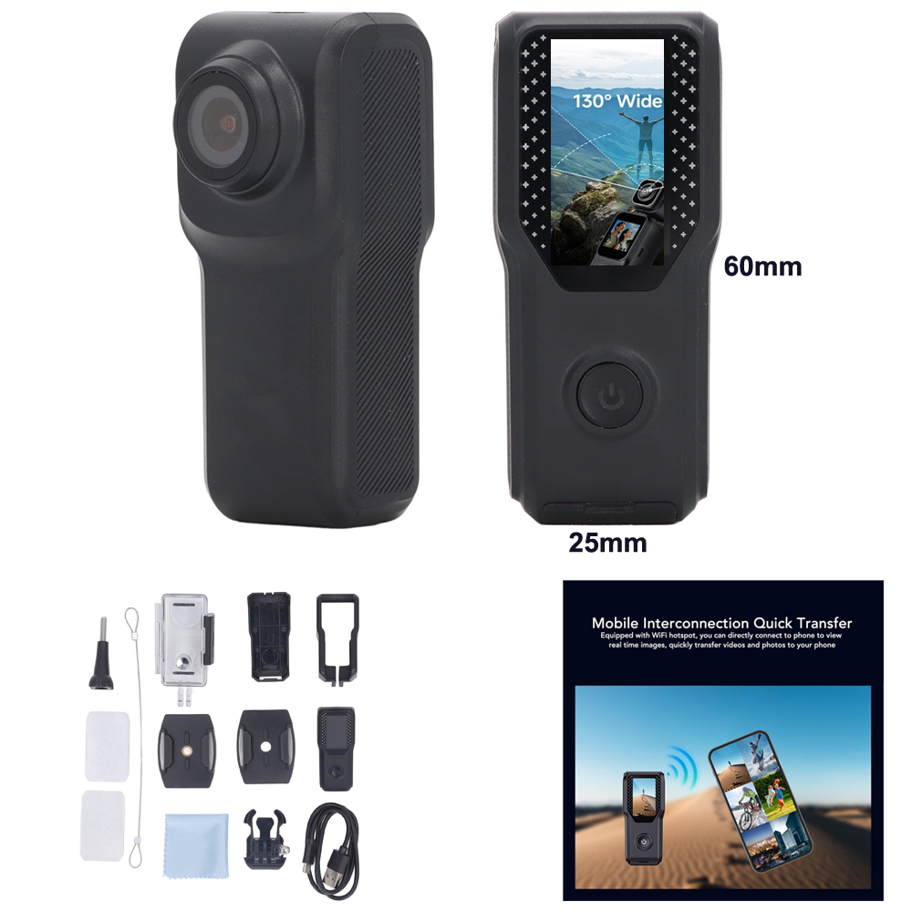 Wifi Sports Aksiyon Kamera Ekranlı DVR Kayıtlı 4K Pars PRS-Mini