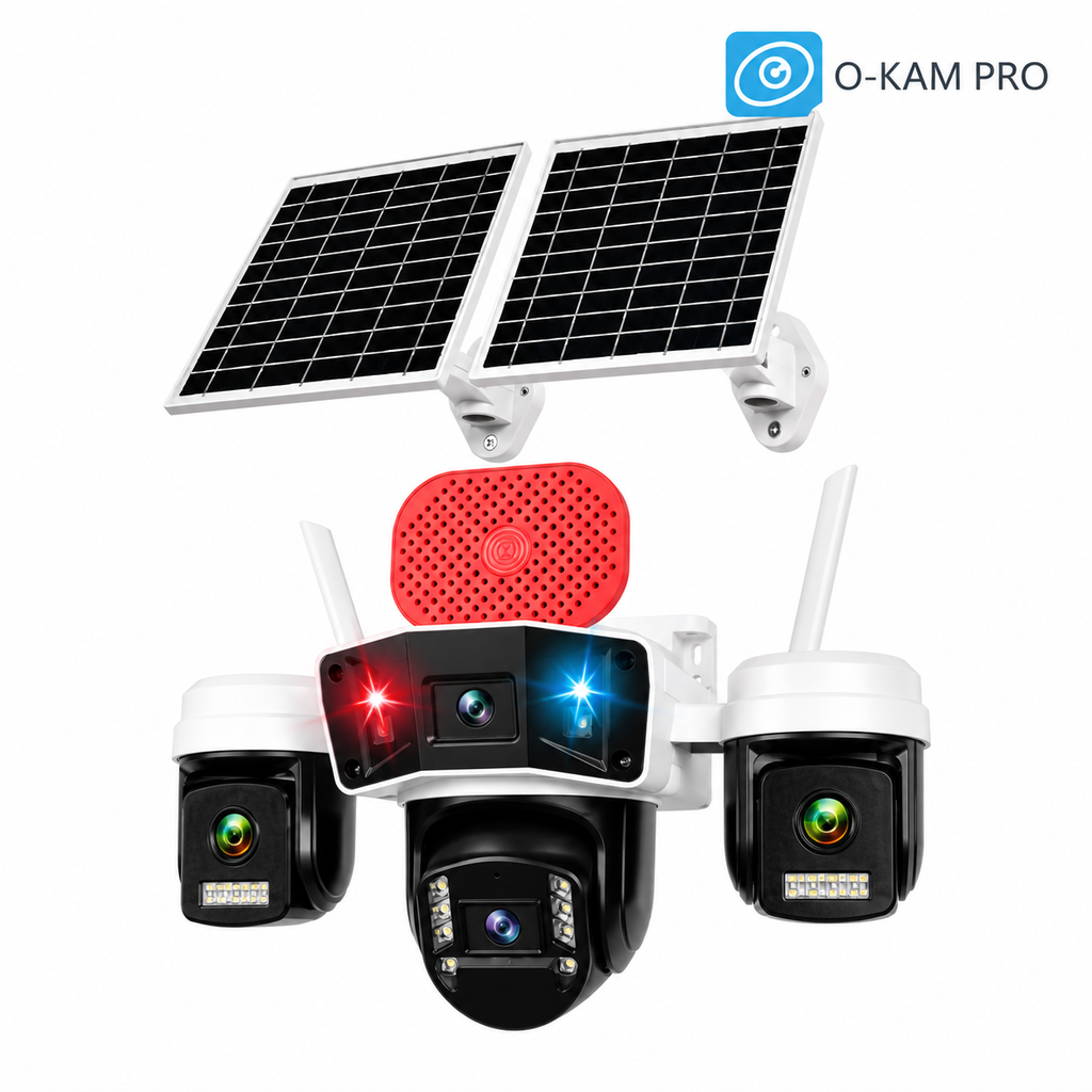 Wifi Solar Kamera 4 Lens 12Mp Sirenli Aov 4G Sim Kartlı O-Kam Pro OK-335 Premium