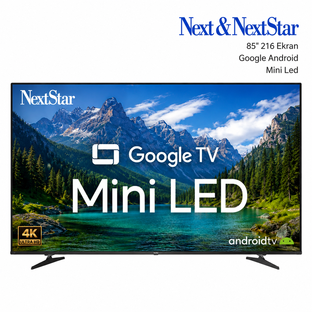 85'' 216 Ekran Televizyon Mini Led Full Ultra Hd 8K Google Tv Next Ye-85IDWG11