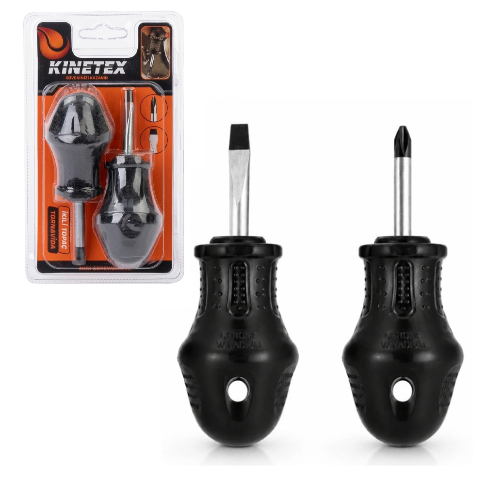 Topaç Tornavida Düz Yıldız 2 adet 6x35mm Kinetex KTX-2678