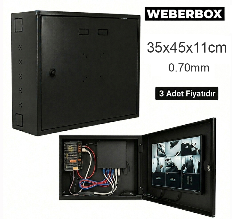 Dvr Nvr Kabin Pano Kabinet 0.70mm 36x46x11 WeberBox WB-PRO4511S (3 Adet Fiyatıdır)