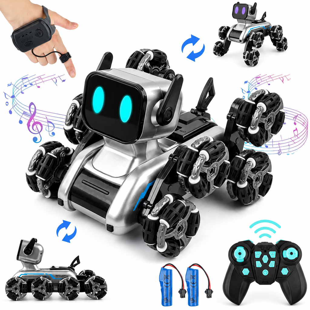 Akrobatik Robot Köpek Uzaktan Kumandalı + El Kontrollü 2.4 Ghz Stunt