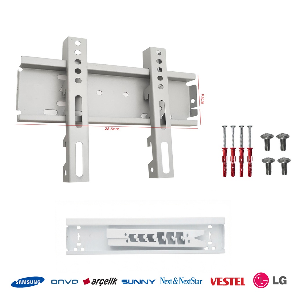 32'' 42'' 82-102cm Lcd Askı Aparatı Sabit Beyaz Kutusuz KraftStell KTS-3011