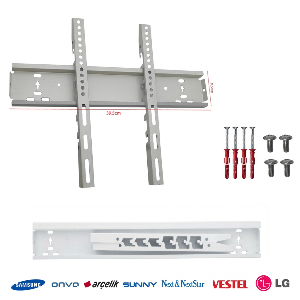 37'' 42'' 94-106cm Lcd Askı Aparatı Sabit Beyaz Kutusuz KraftStell KTS-4011