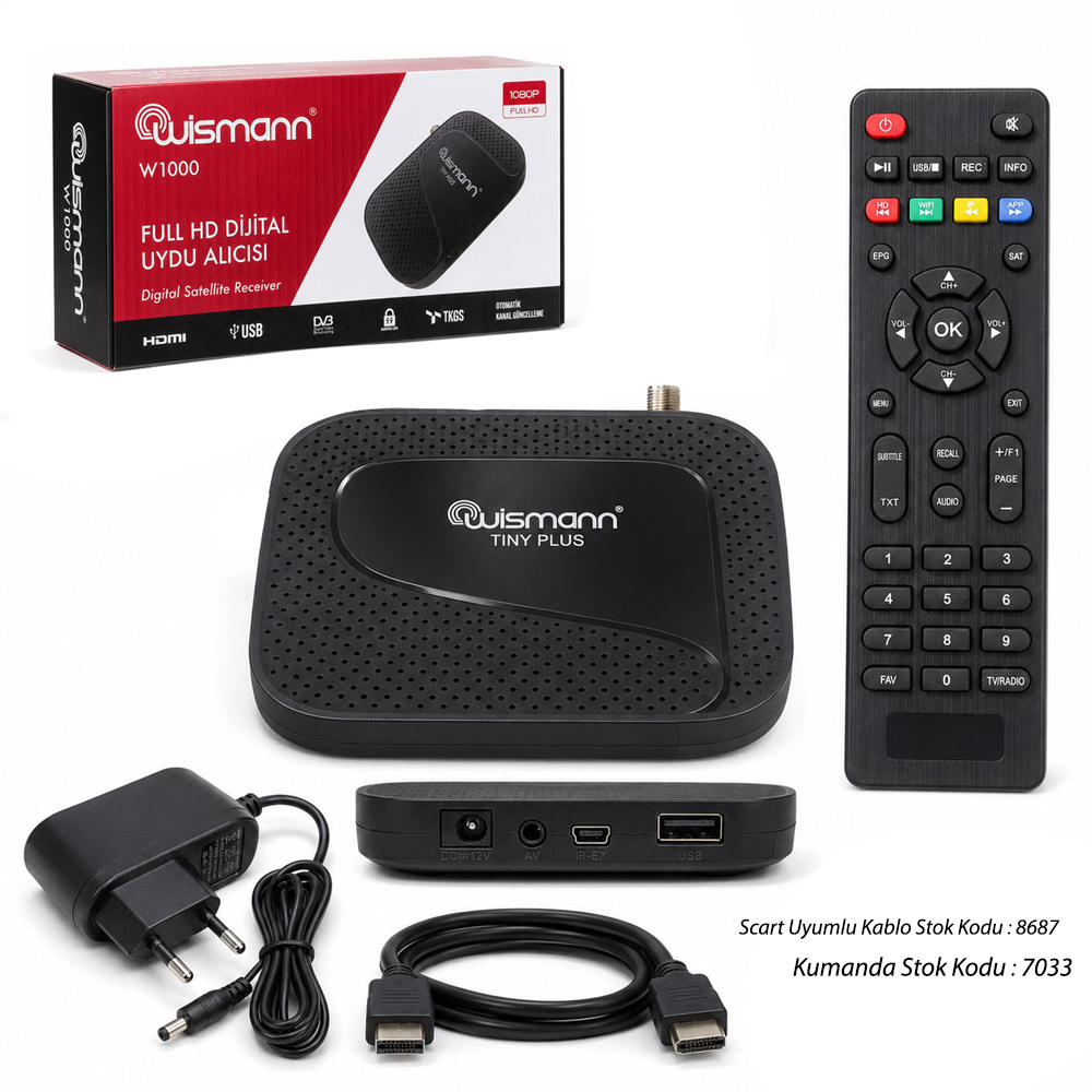 Full Hd Uydu Alıcı Usb TKGS Ebeveyn Kilidi Botech Wismann W1000 ( Maximum Satış 10 Adet )
