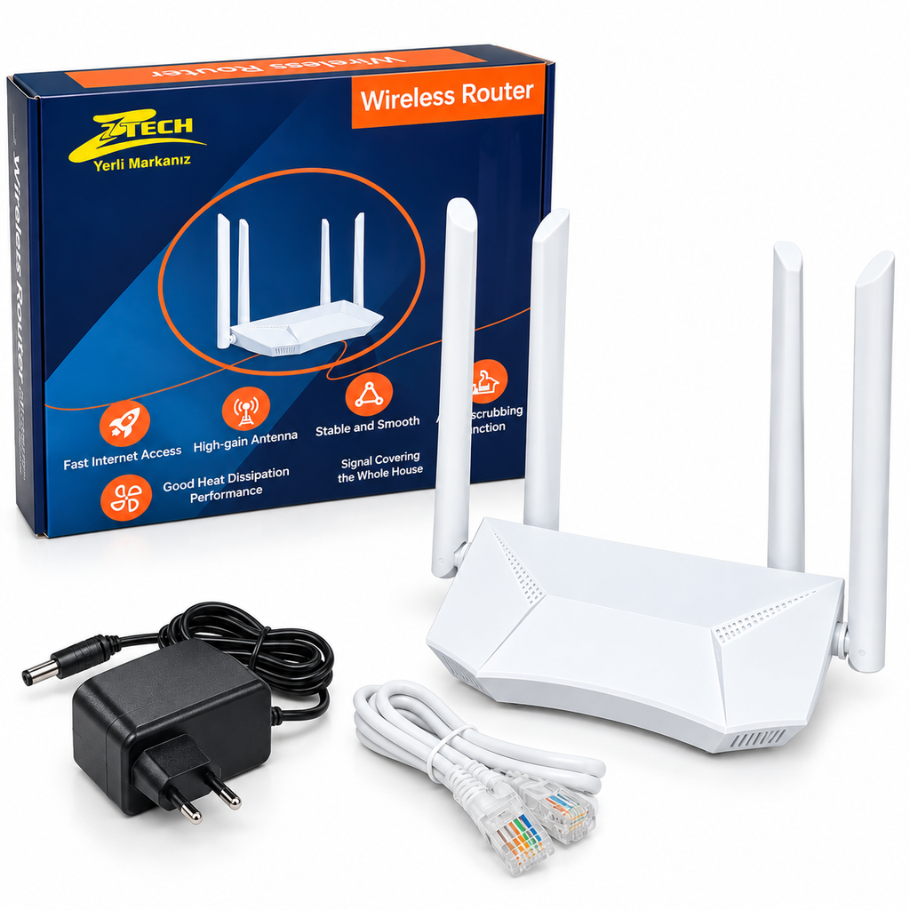 Access Point Wifi Router 4 Antenli Ztech ZR-W300