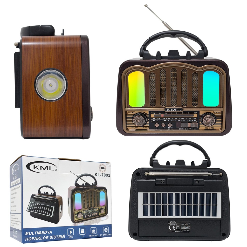 Nostalji Radyo Bluetooth Speaker Bass Fm Usb Sd KL-7092