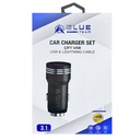 Araç Şarj Adaptörü Başlık Çift Girişli Fast Charger 3.1a Hızlı BlueTeam BCC-03 TK