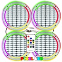 Pixel Ledli 16cm Hoparlör Kapak Gümüş 4 Adet Poke PK-6298