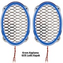 Krom Ledli Hoparlör Kapak Oval 2 Adet Poke PK-4472