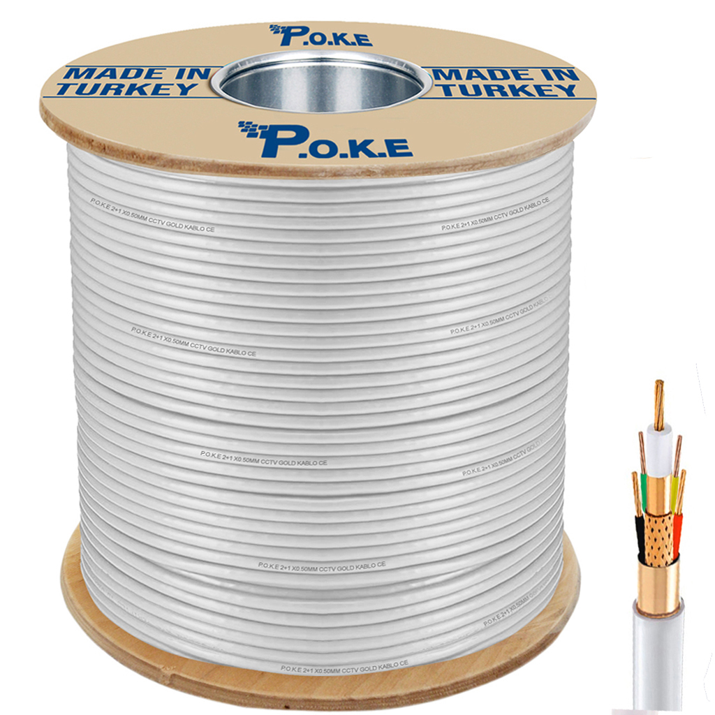 4+1 CCTV 0.50 Kamera Kablosu Gold 300mt Poke PK-1035
