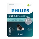 Usb Flash Bellek 3.1 Type-C Usb 2in1 32GB Philips FM32DC152B/00