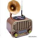 Nostalji Gramafon Radyo Bluetooth Speaker Bass Fm Usb Sd Rose SP-428