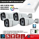 4 Kameralı 5mp IP Set 500gb Gece Renkli Mikrofonlu Metal Xmeye PK-8006