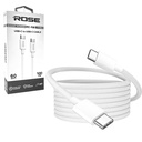 Telefon Şarj Kablosu 60w Type-C to Type-C Örgülü 1mt Rose RC-930