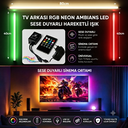 Tv Arkası Neon Ambians Led RGB Sese Duyarlı Tüm Tv'lere Uyumlu Tak Kullan 160cm Poke PK-8669