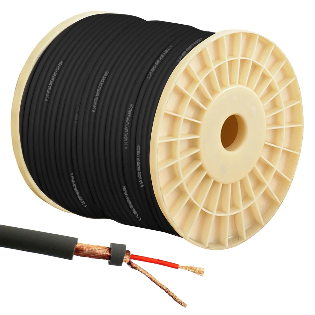 0.50 Full Bakır CU Mono Mikrofon Kablosu N70 50mt Poke Pk-1315