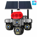 Wifi Ptz Solar Kamera Sirenli 4 Lens 4G Sim Kartlı Çift Panel  O-Kam Pro S-341